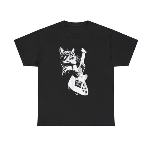 Funny Guitar Cat - Rock Cat Playing Guitar, Rock kitty gifts T-Shirt