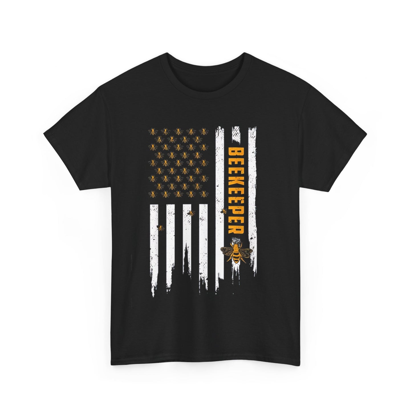 Beekeeping American Flag Honeycomb Honey Bees Beekeeper T-Shirt