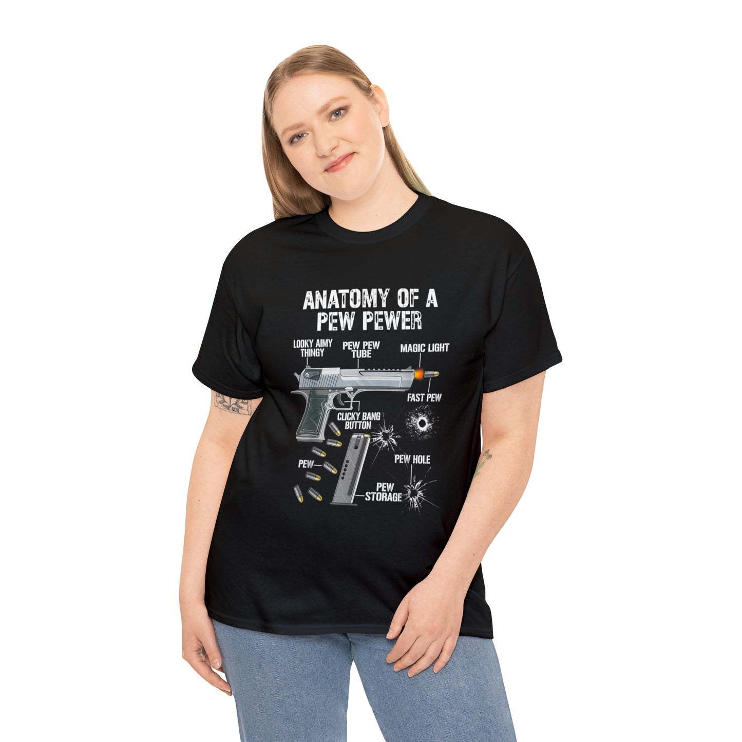 Anatomy of a Pew Pewer Firearm Breakdown Patriotic T-Shirt