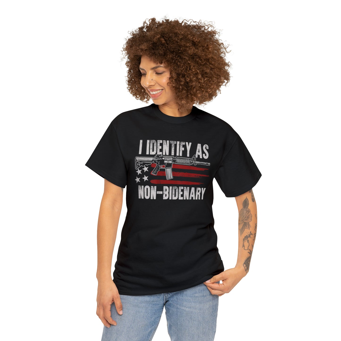 I Identify as Non-Bidenary Patriotic American Funny T-Shirt