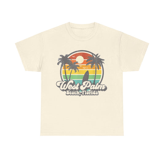 Vintage West Palm Florida Beach Surfing Retro 70's Surf Gift T-Shirt