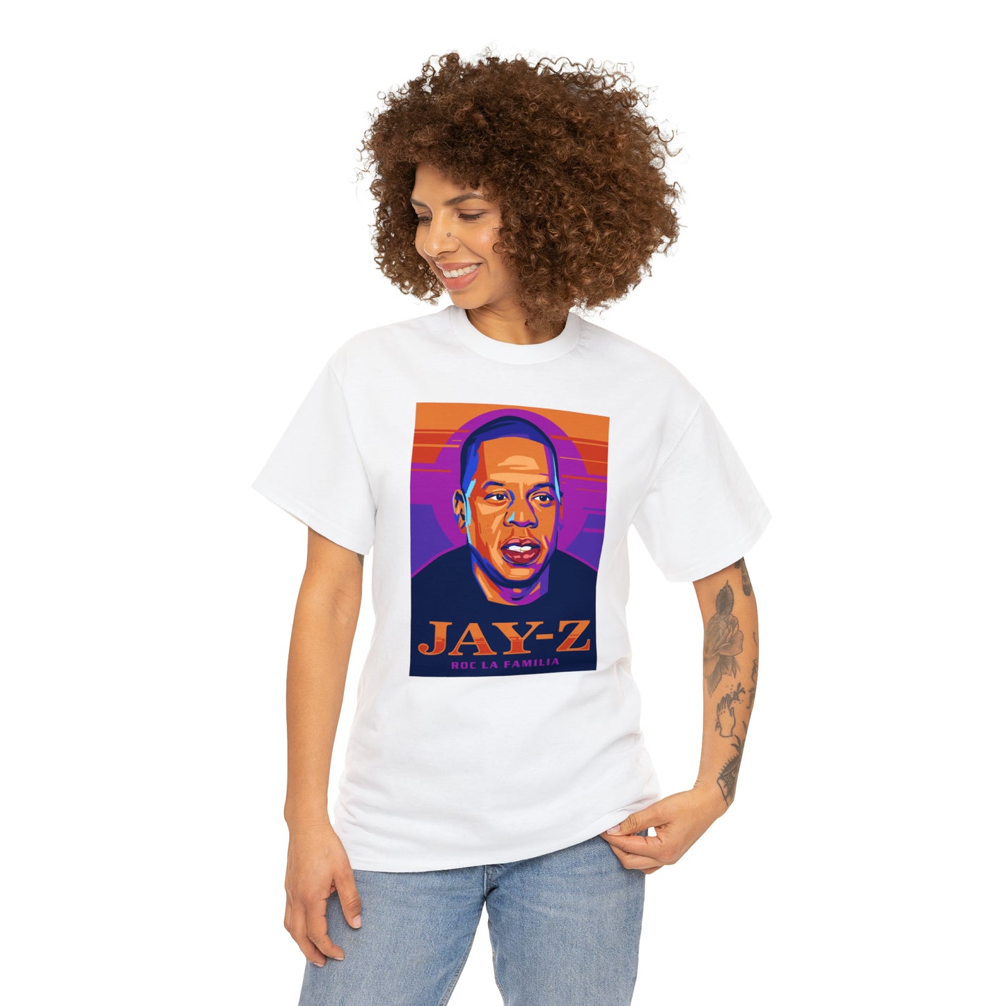 Jay-Z Roc La Familia Pop-Art T-Shirt All Sizes Black/White