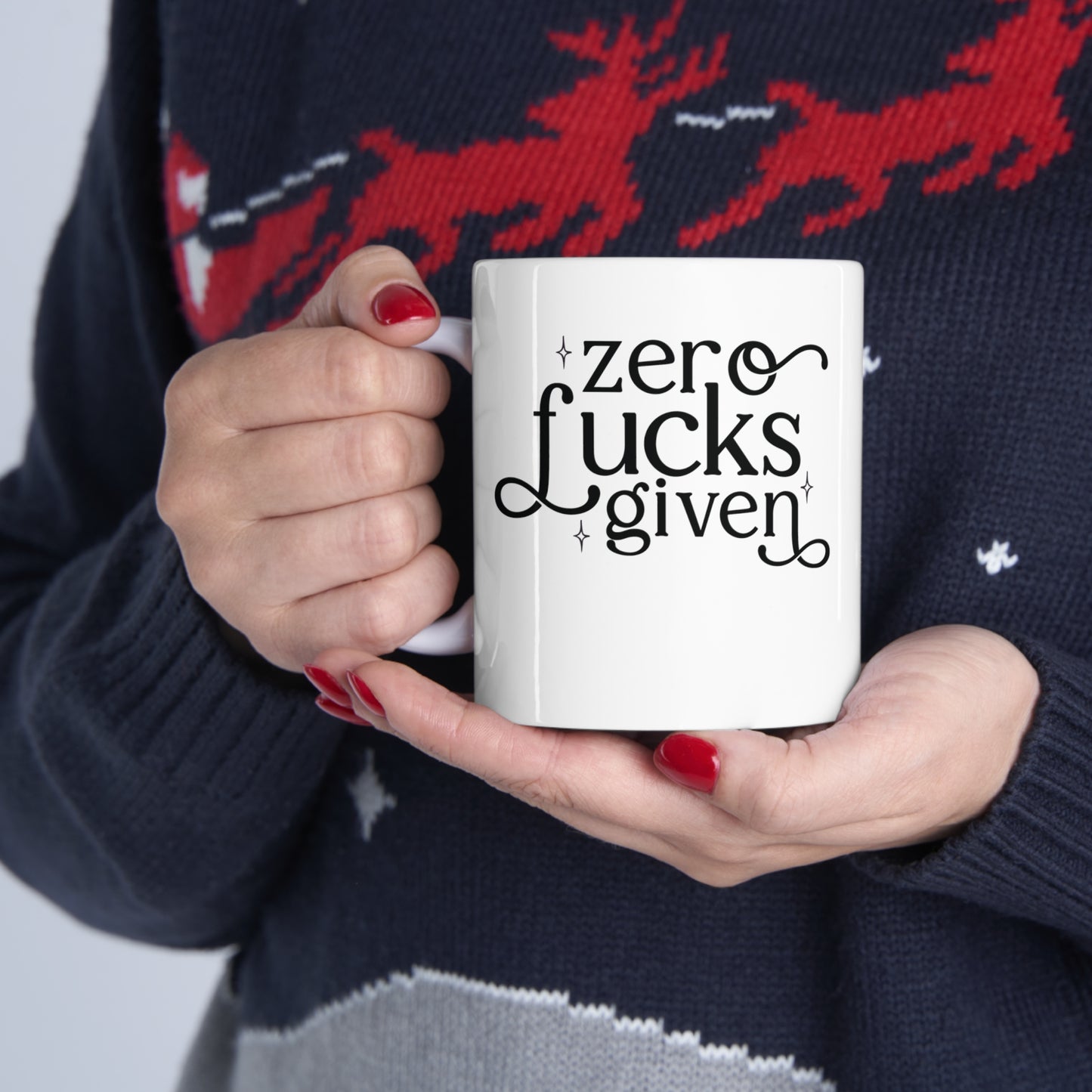 Zero Fucks Given Funny Ceramic Mug 11oz White