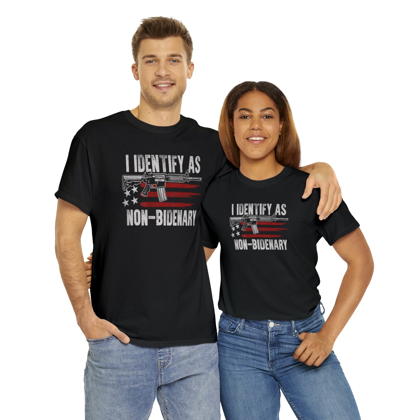 I Identify as Non-Bidenary Patriotic American Funny T-Shirt