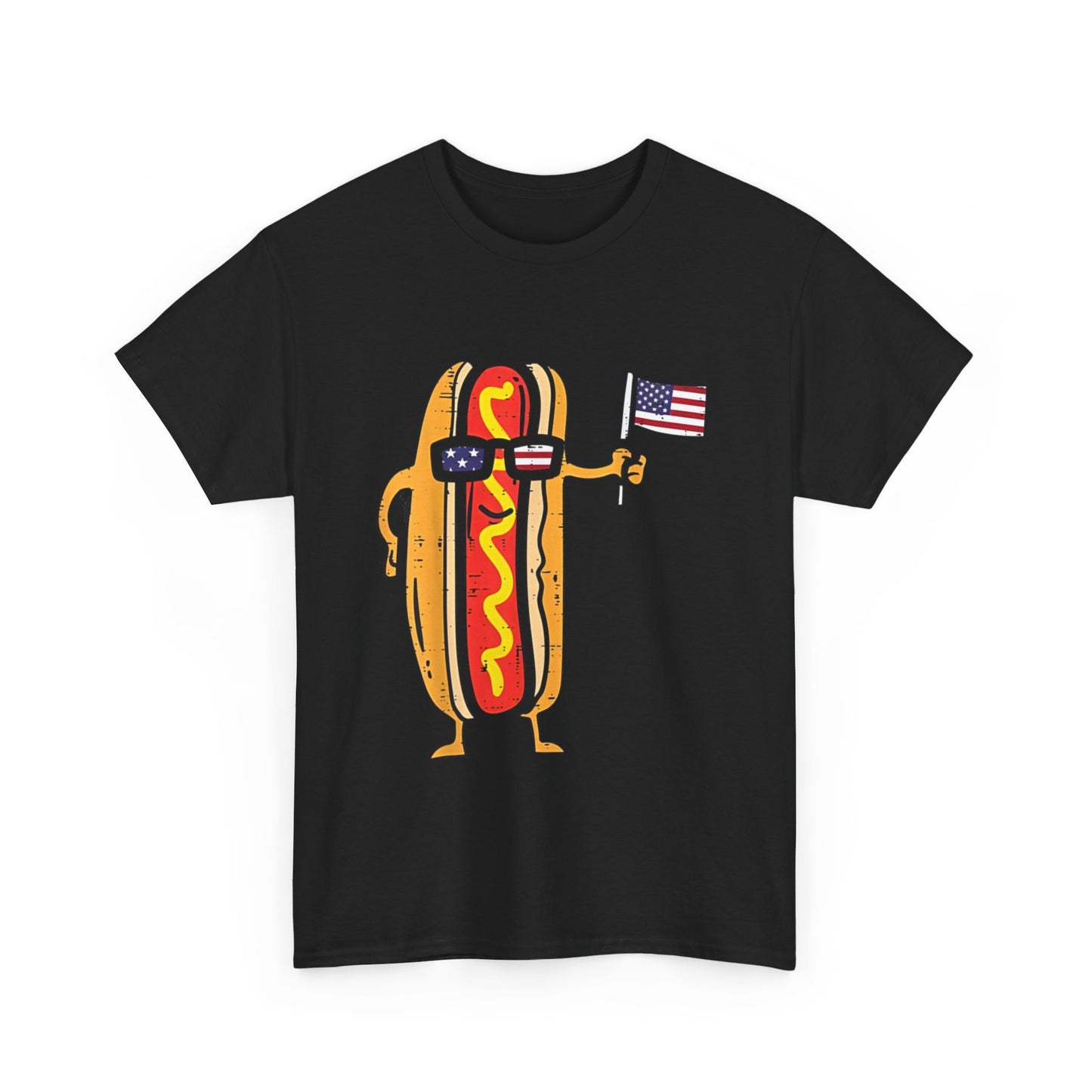 Hotdog Sunglasses American Flag USA Funny 4th Of July Fourth Patriotic T-Shirt