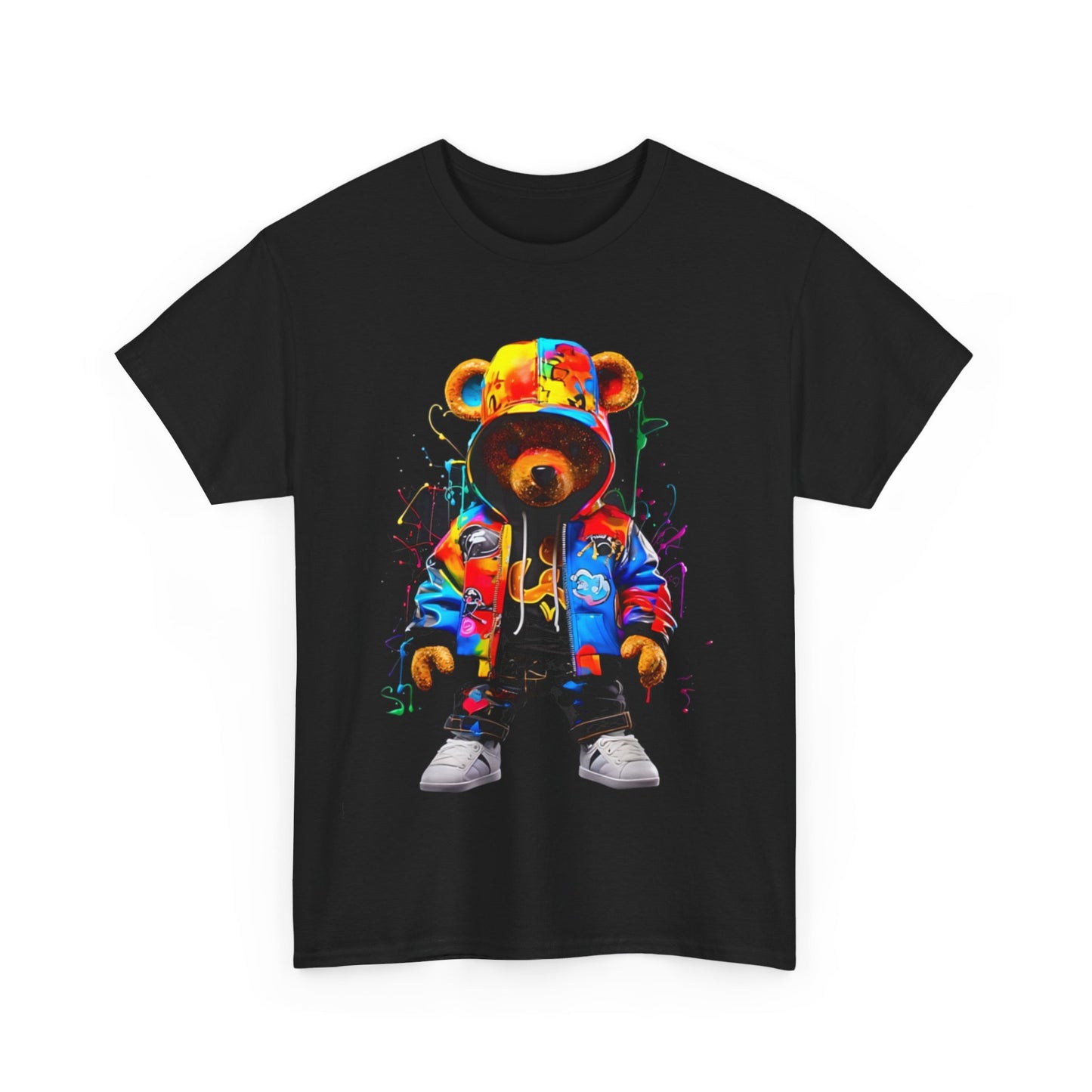 Hip-Hop Teddy-Bear Colorful TeddyBear With Hoodie Graphic T-Shirt