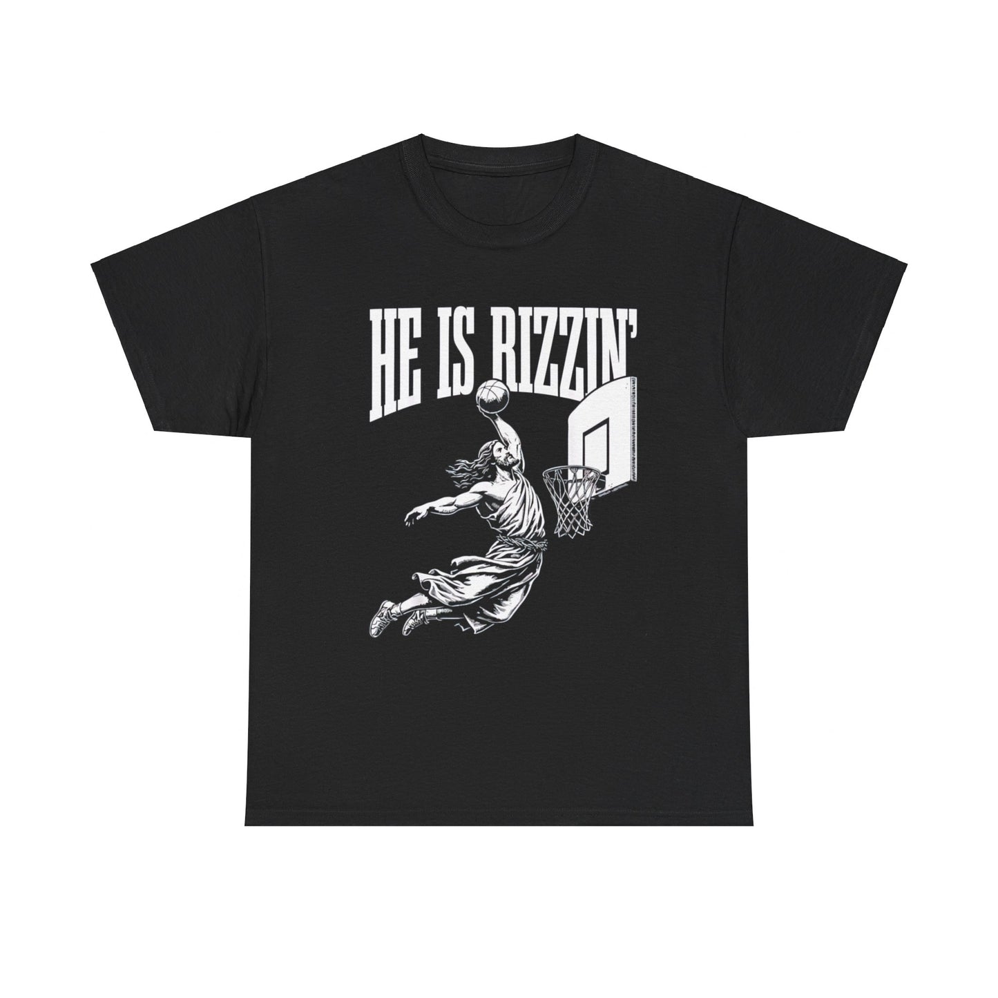 He Is Rizzin Funny Jesus Basketball Meme T-Shirt