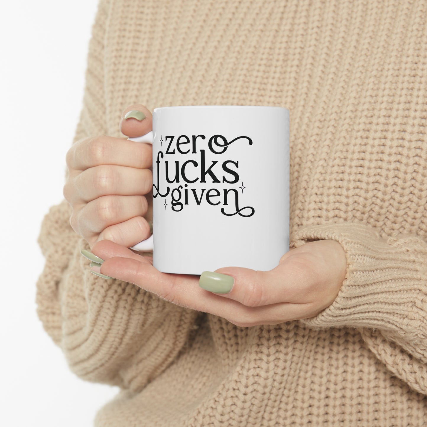 Zero Fucks Given Funny Ceramic Mug 11oz White