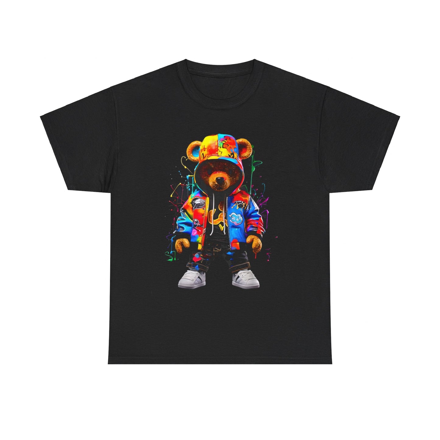 Hip-Hop Teddy-Bear Colorful TeddyBear With Hoodie Graphic T-Shirt