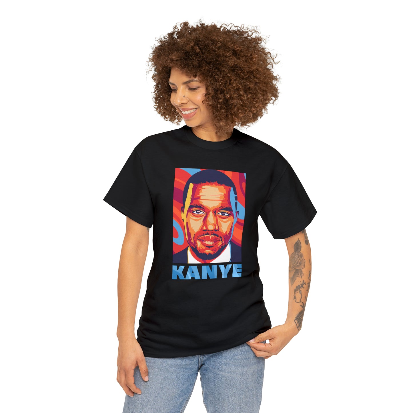 Kanye West Headshot Pop-Art T-Shirt All Sizes Black/White