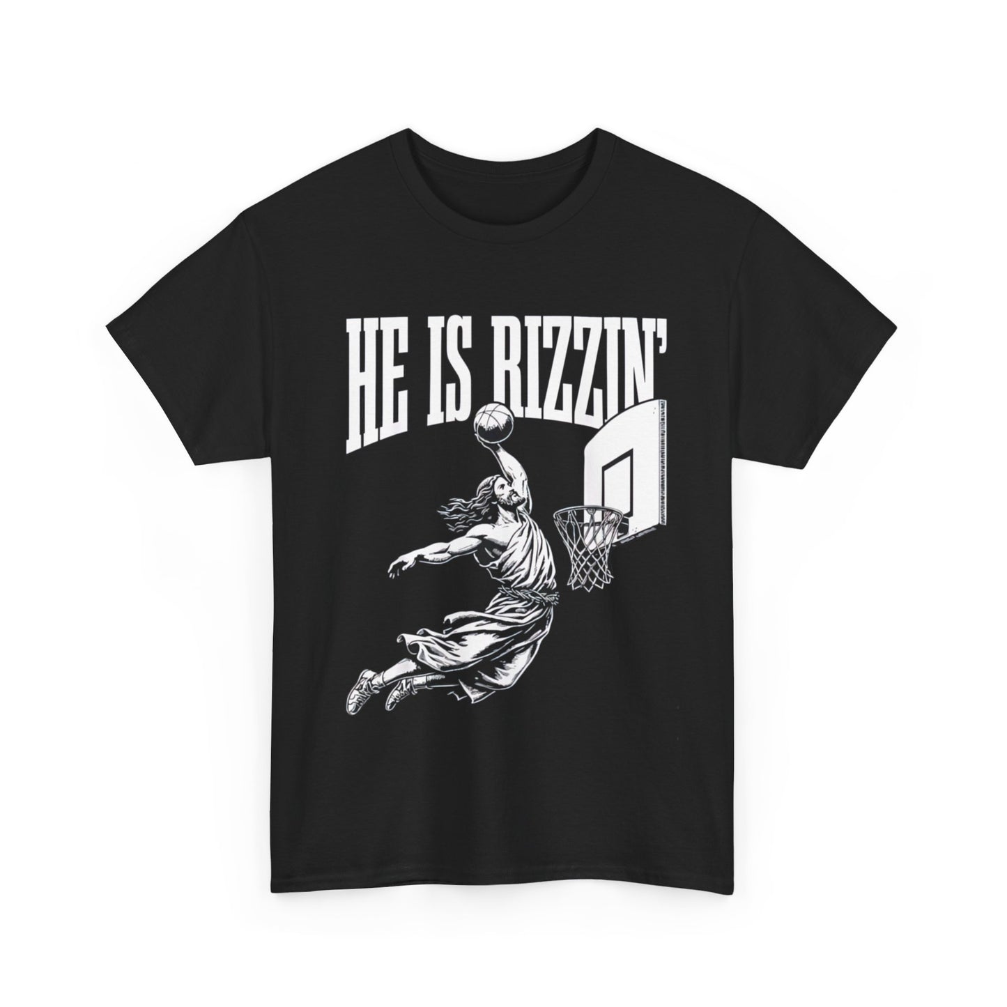 He Is Rizzin Funny Jesus Basketball Meme T-Shirt