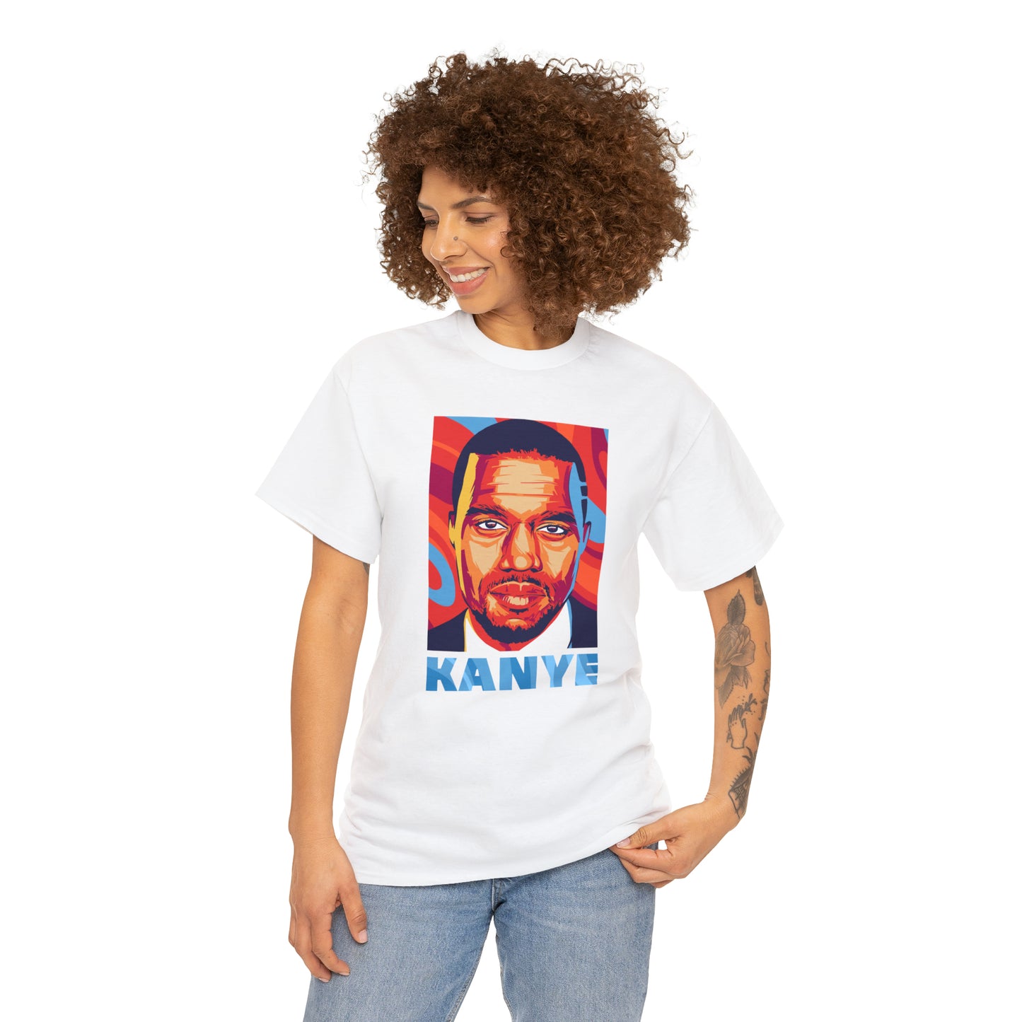 Kanye West Headshot Pop-Art T-Shirt All Sizes Black/White