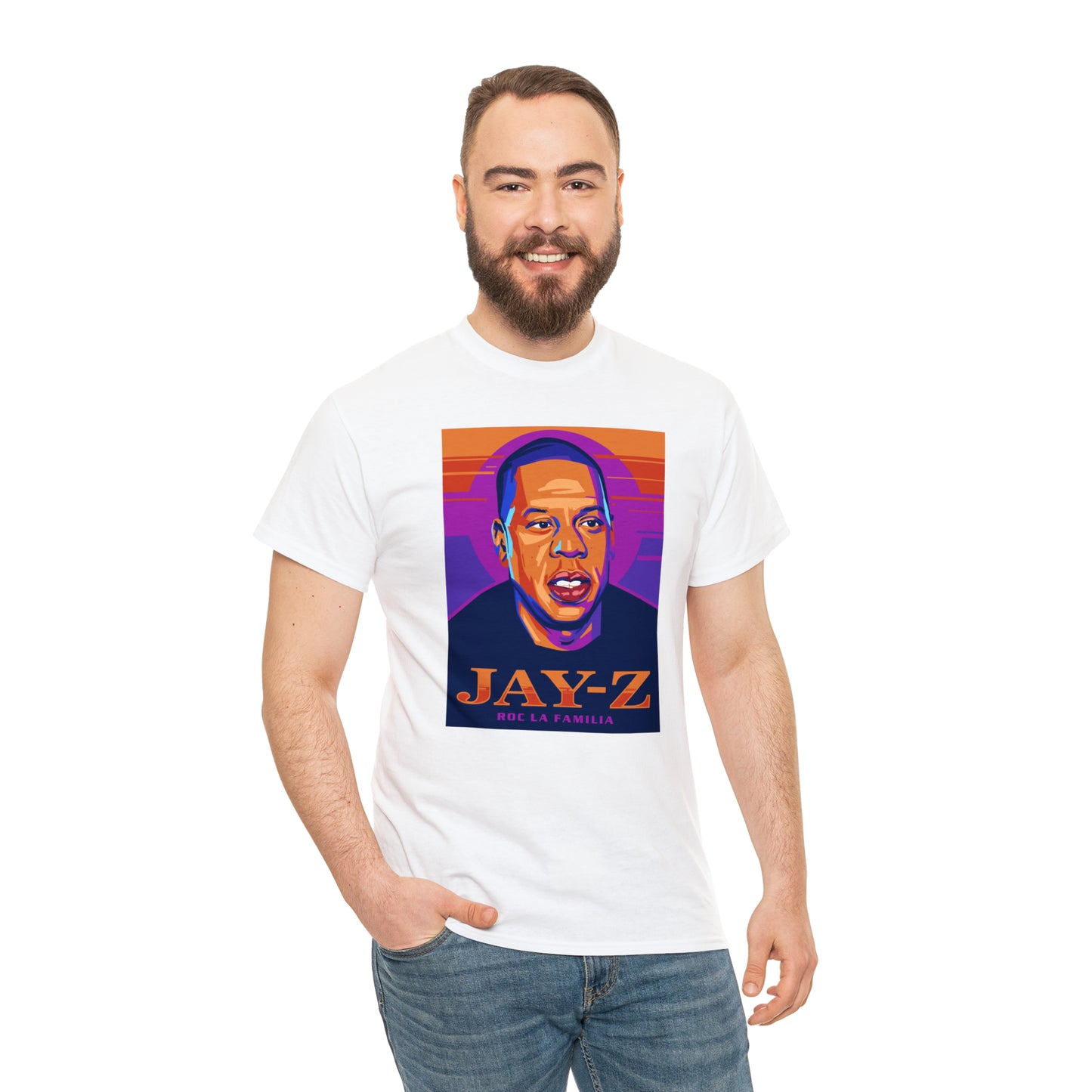 Jay-Z Roc La Familia Pop-Art T-Shirt All Sizes Black/White