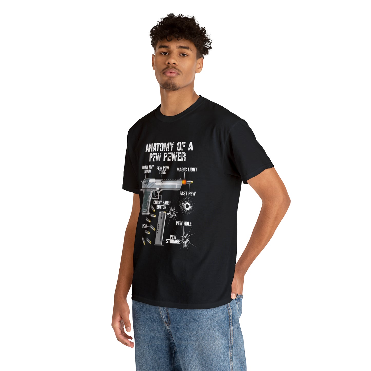 Anatomy of a Pew Pewer Firearm Breakdown Patriotic T-Shirt