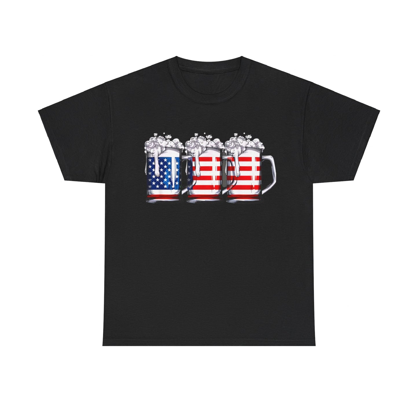 Beer American Flag 4th of July Men Women Merica Drinking USA T-Shirt