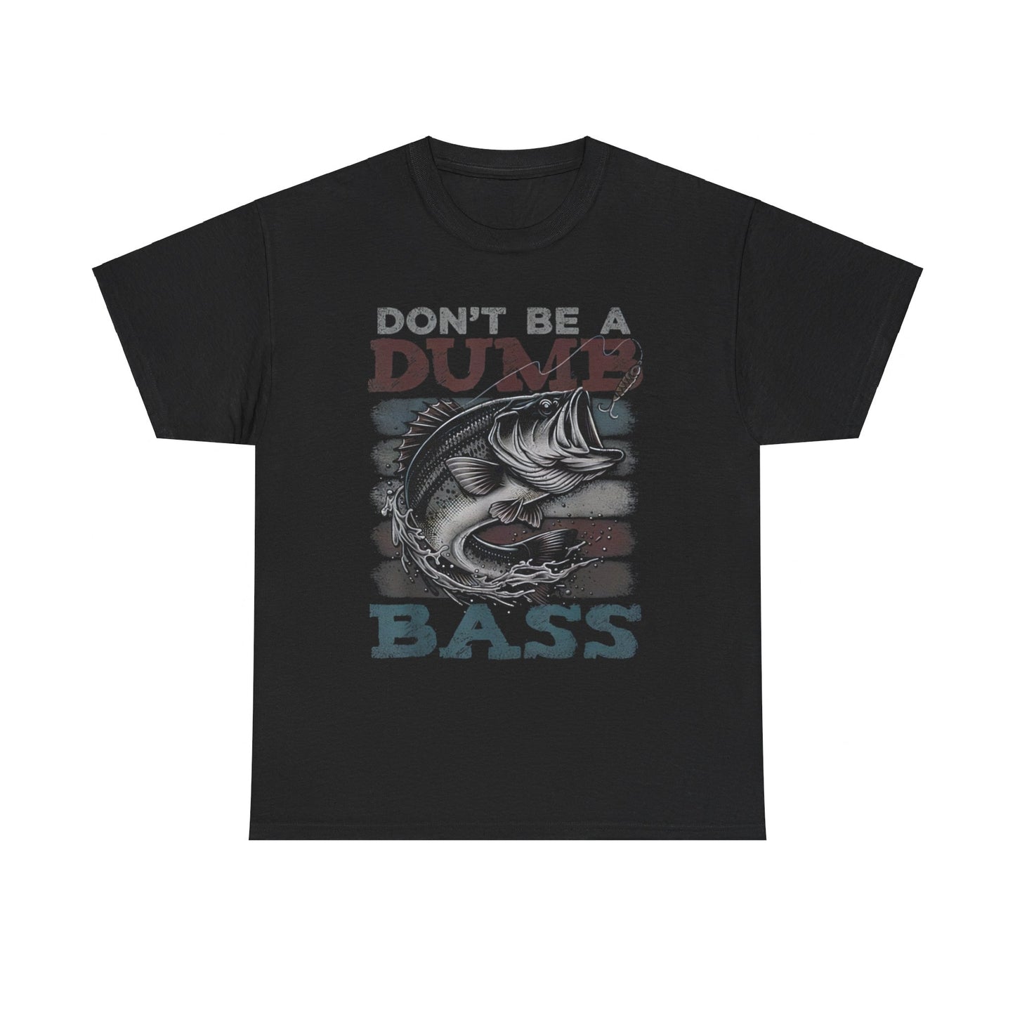 Don't Be A Dumb Bass Shirt Funny Bass Fishing Dad Jokes Men's T-Shirt