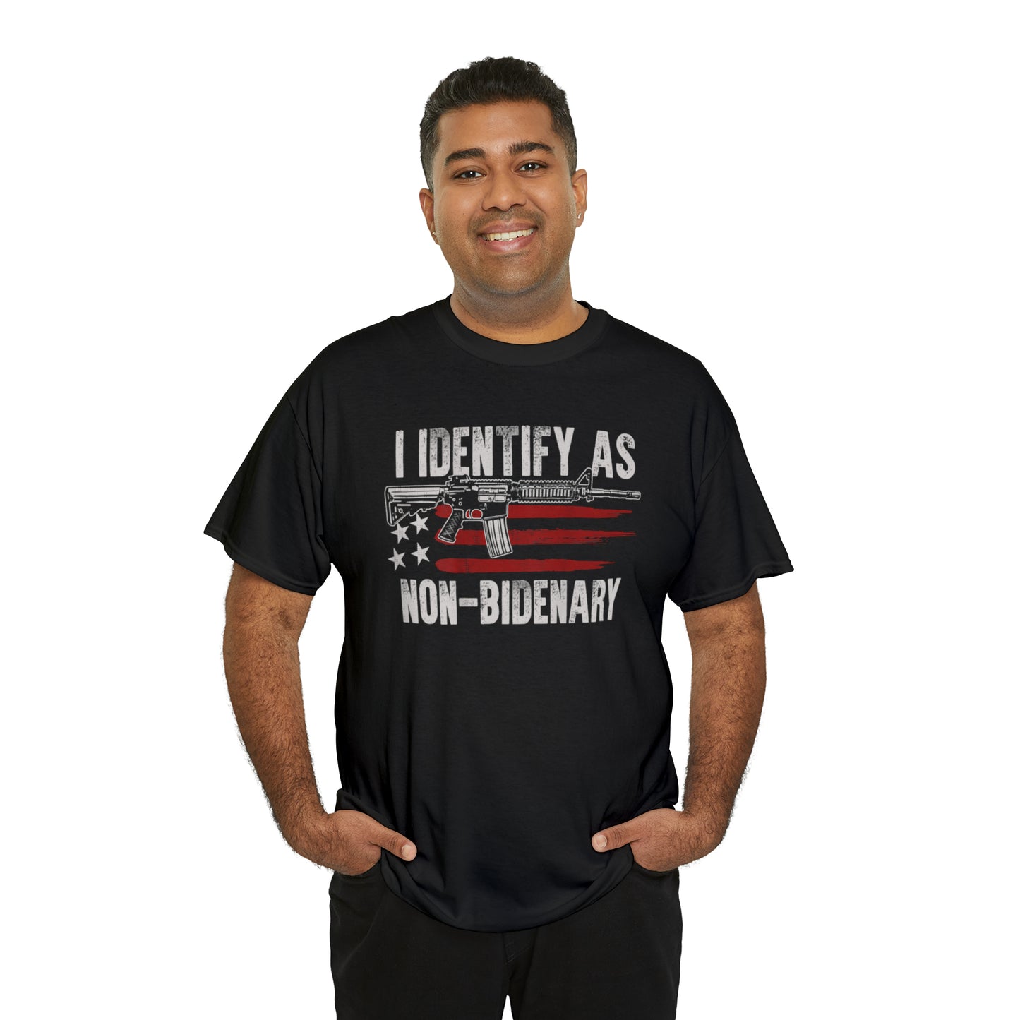 I Identify as Non-Bidenary Patriotic American Funny T-Shirt