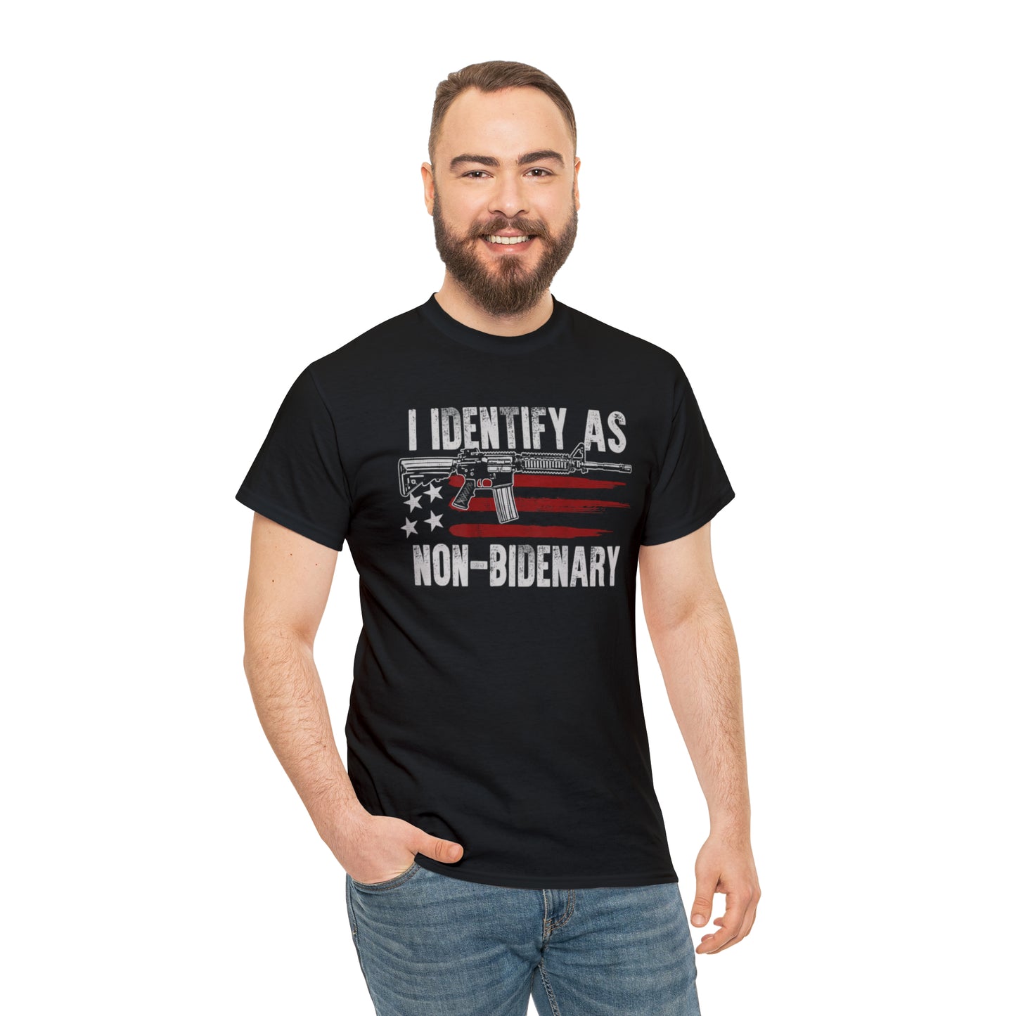 I Identify as Non-Bidenary Patriotic American Funny T-Shirt