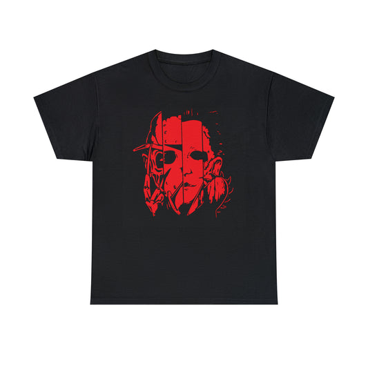 4 Face Horror Movie Character T-Shirt (Red)