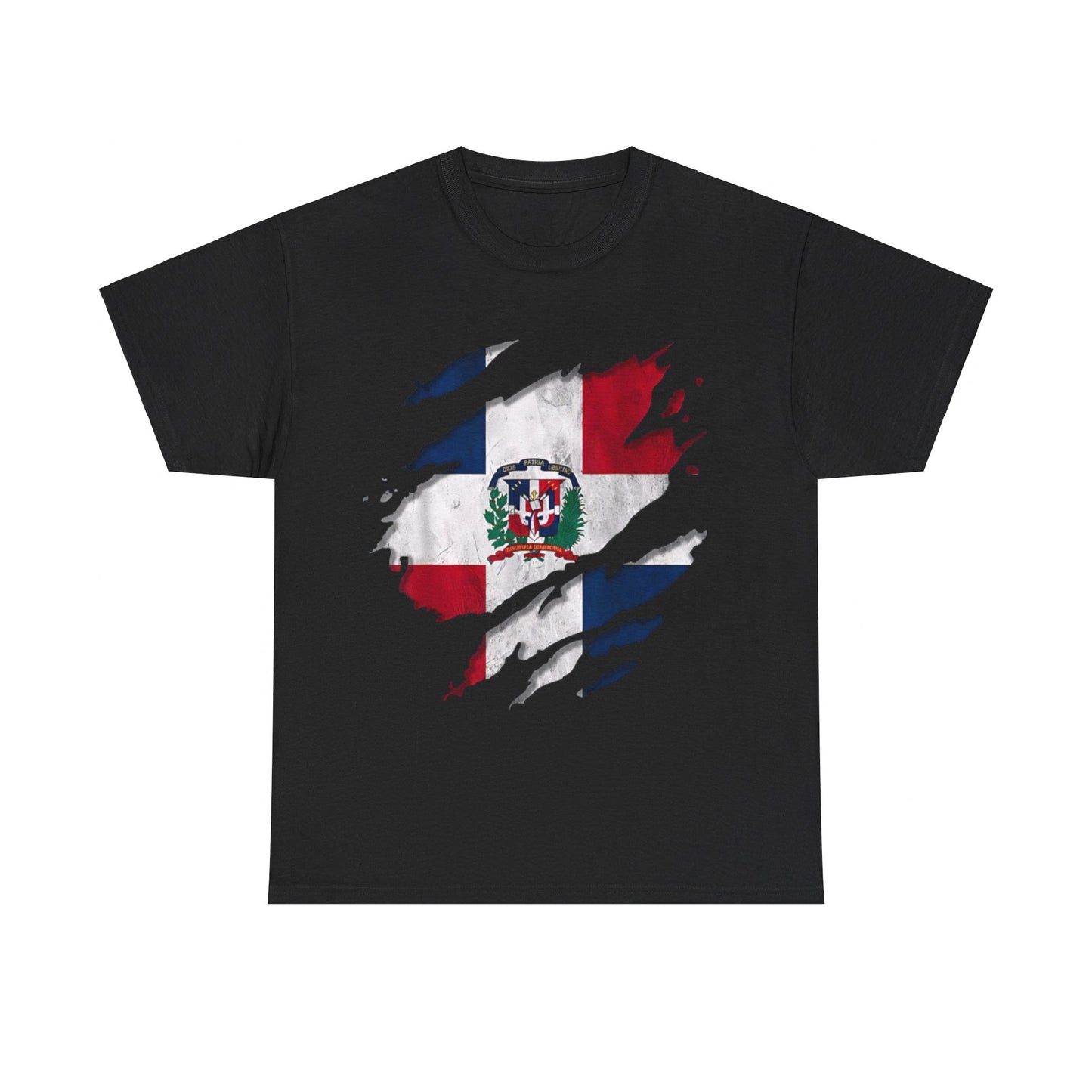 Coat of Arms Republica Dominicana Rip Reveal Dominican Flag T-Shirt