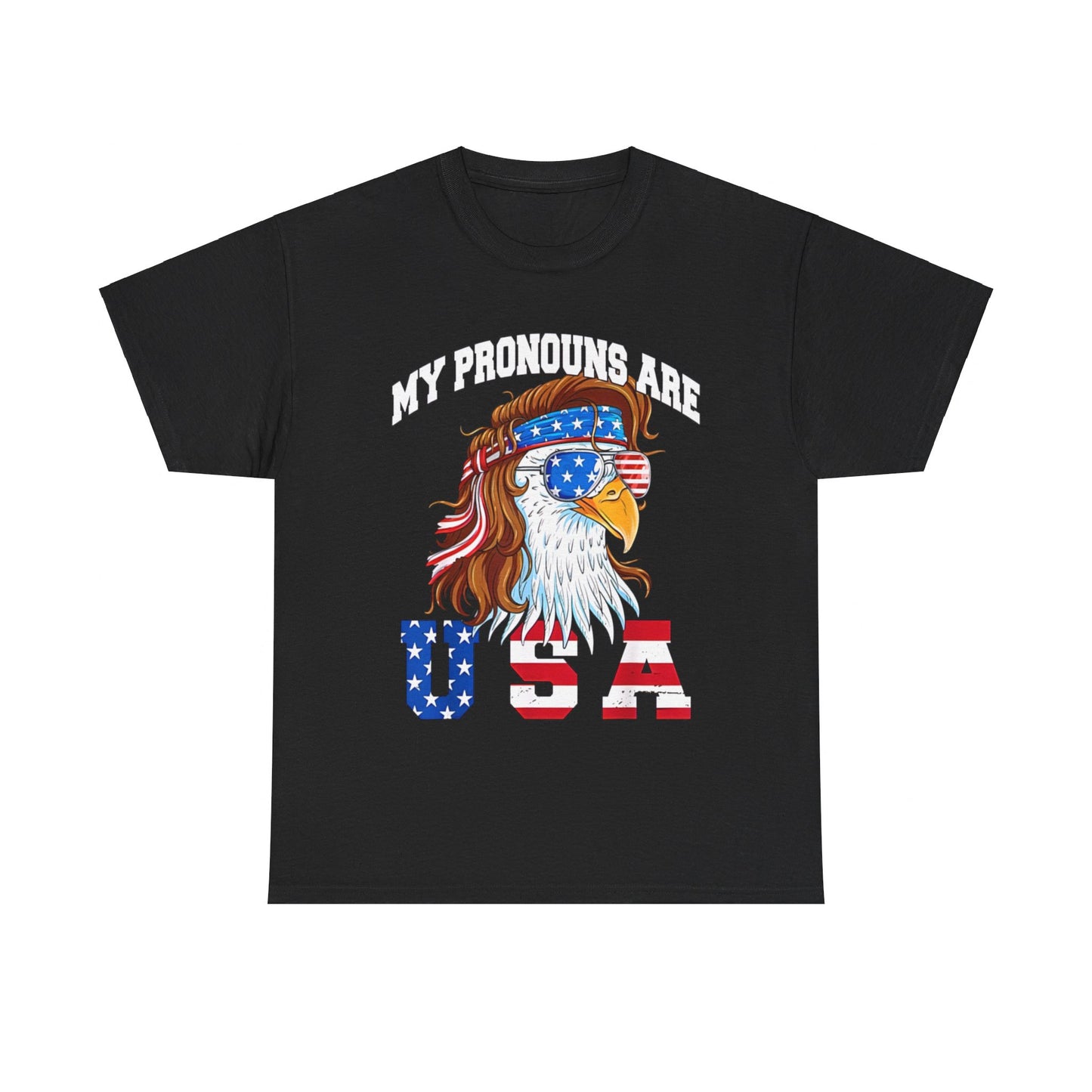 My Pronouns Are USA Eagle American Funny 4th of July T-Shirt