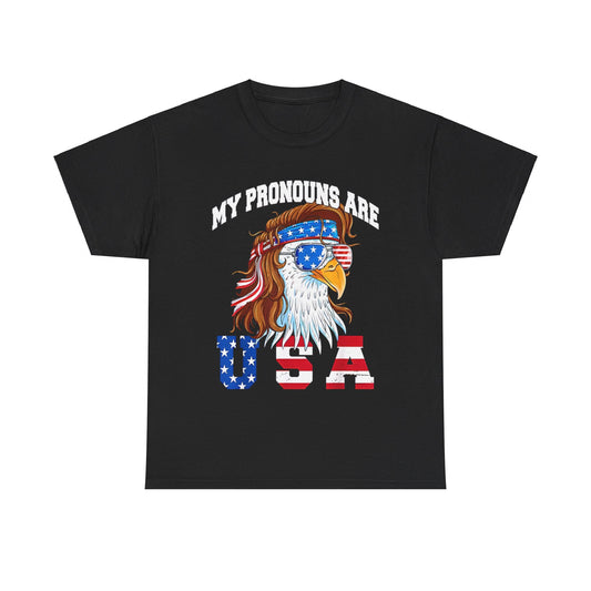 My Pronouns Are USA Eagle American Funny 4th of July T-Shirt