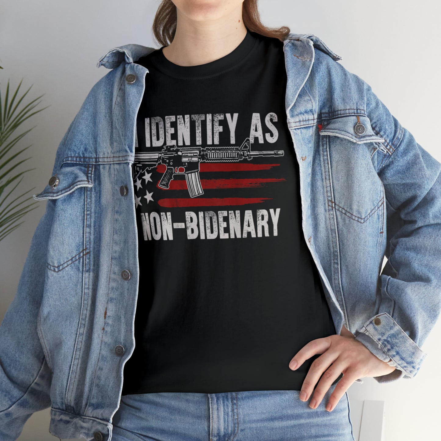 I Identify as Non-Bidenary Patriotic American Funny T-Shirt