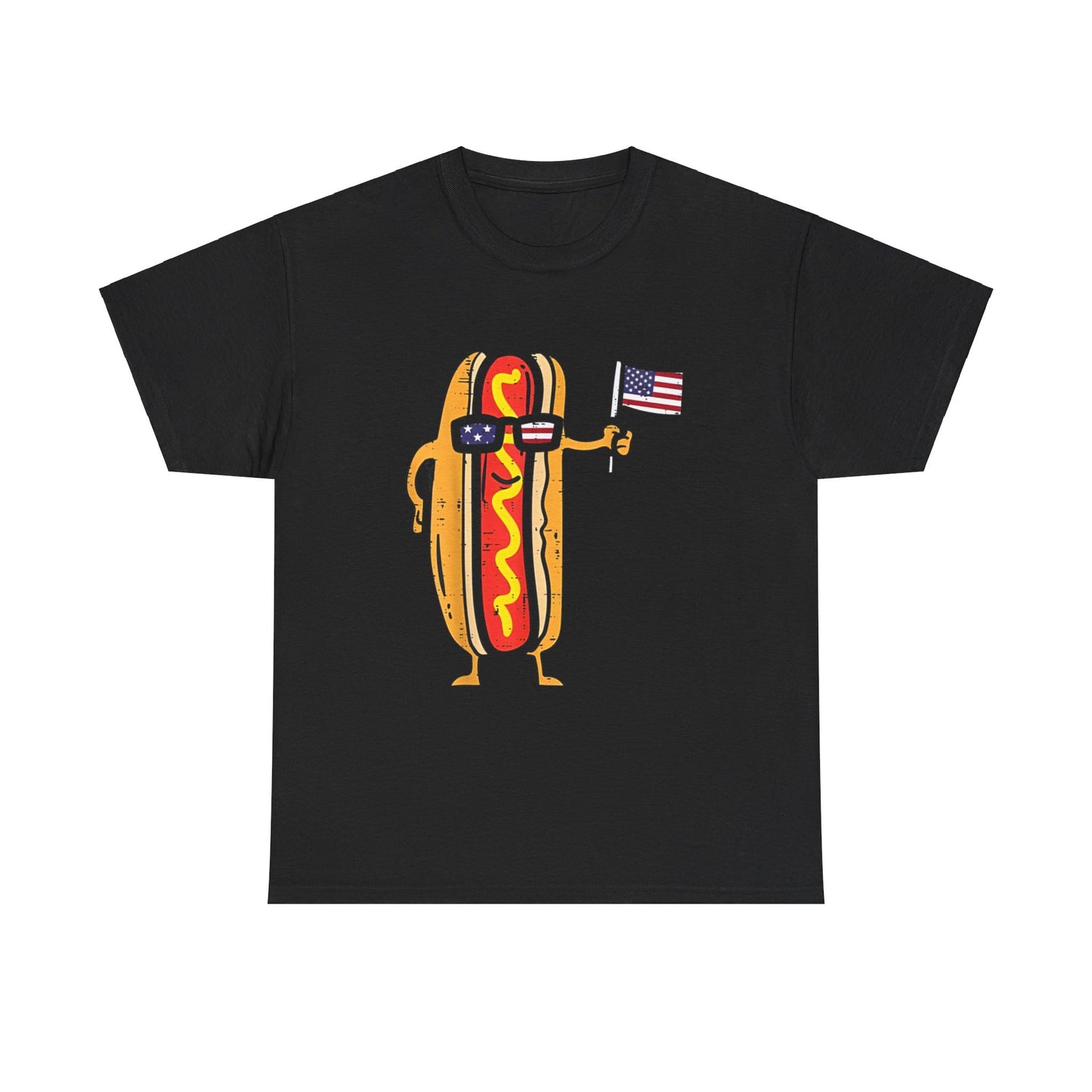 Hotdog Sunglasses American Flag USA Funny 4th Of July Fourth Patriotic T-Shirt