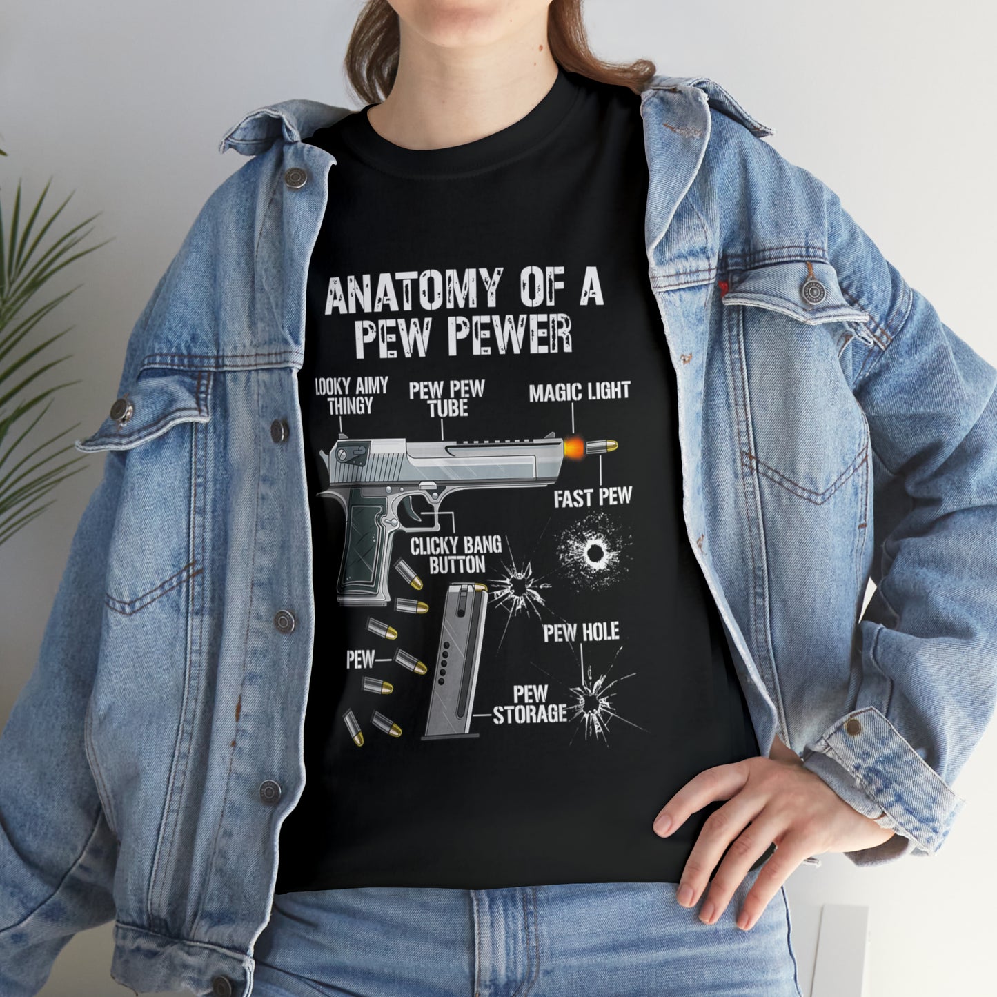 Anatomy of a Pew Pewer Firearm Breakdown Patriotic T-Shirt