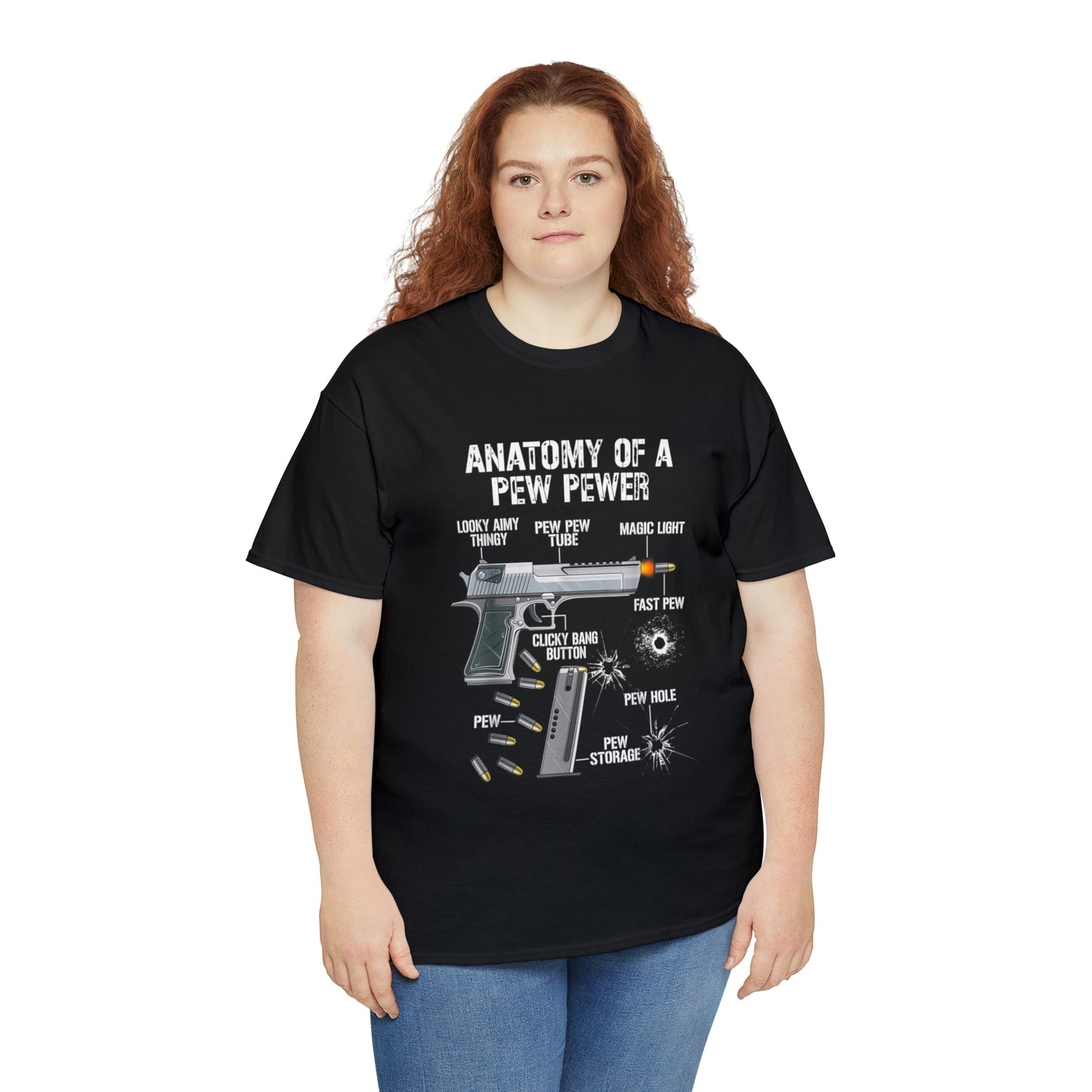 Anatomy of a Pew Pewer Firearm Breakdown Patriotic T-Shirt