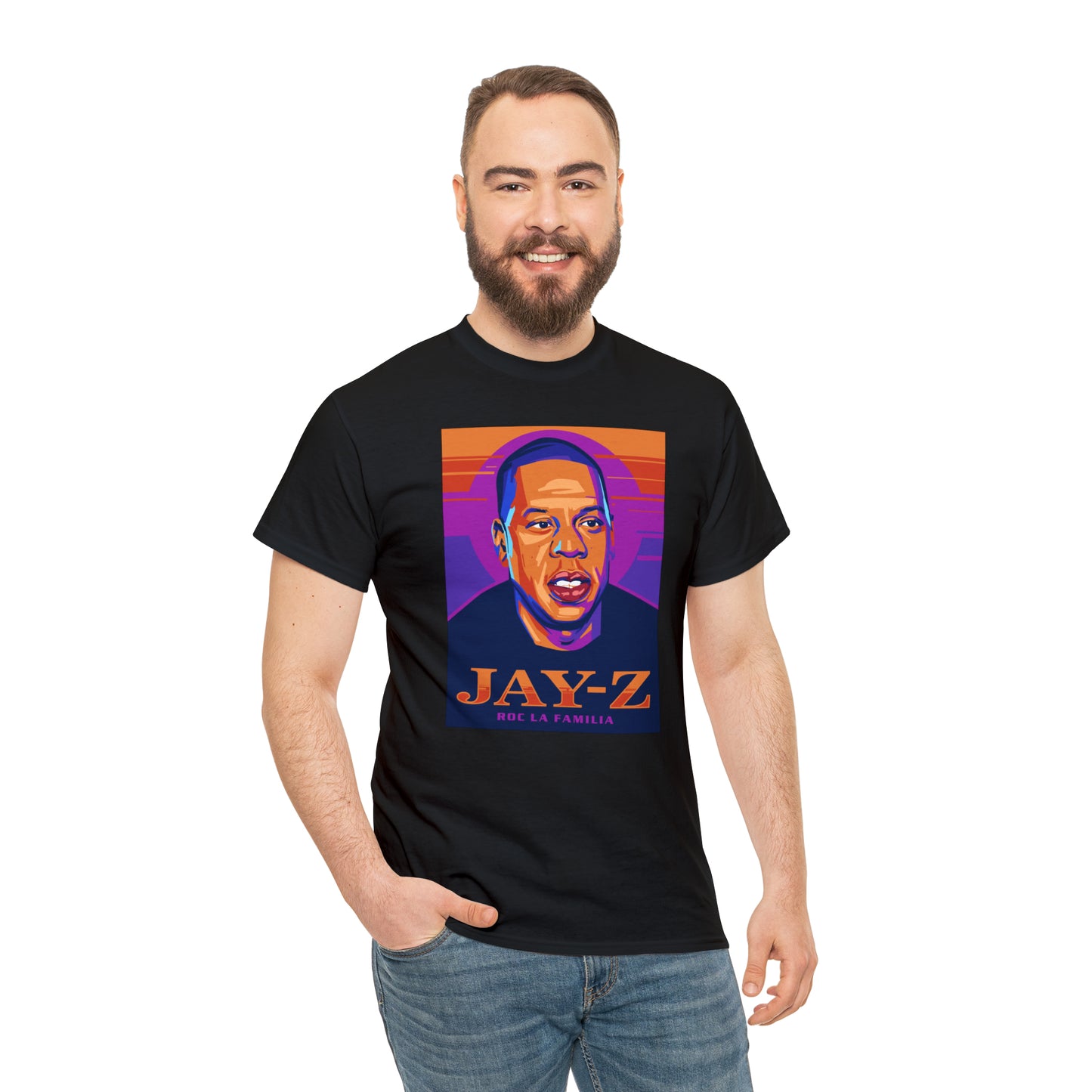 Jay-Z Roc La Familia Pop-Art T-Shirt All Sizes Black/White