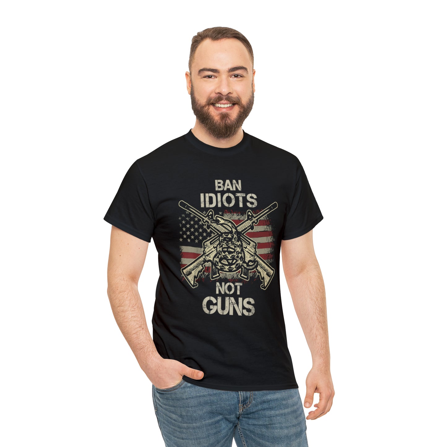 Ban Idiots Not Guns T-Shirt for Gun Lovers and Enthusiast