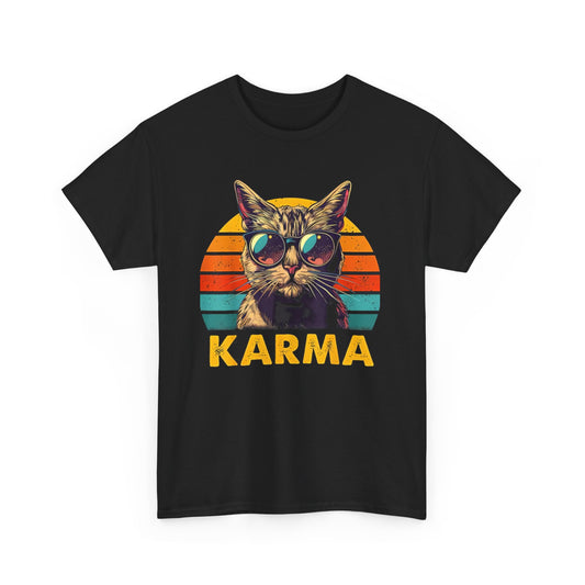 Vintage Cat Karma Music Gifts For Teens Girls Kids Women Men T-Shirt