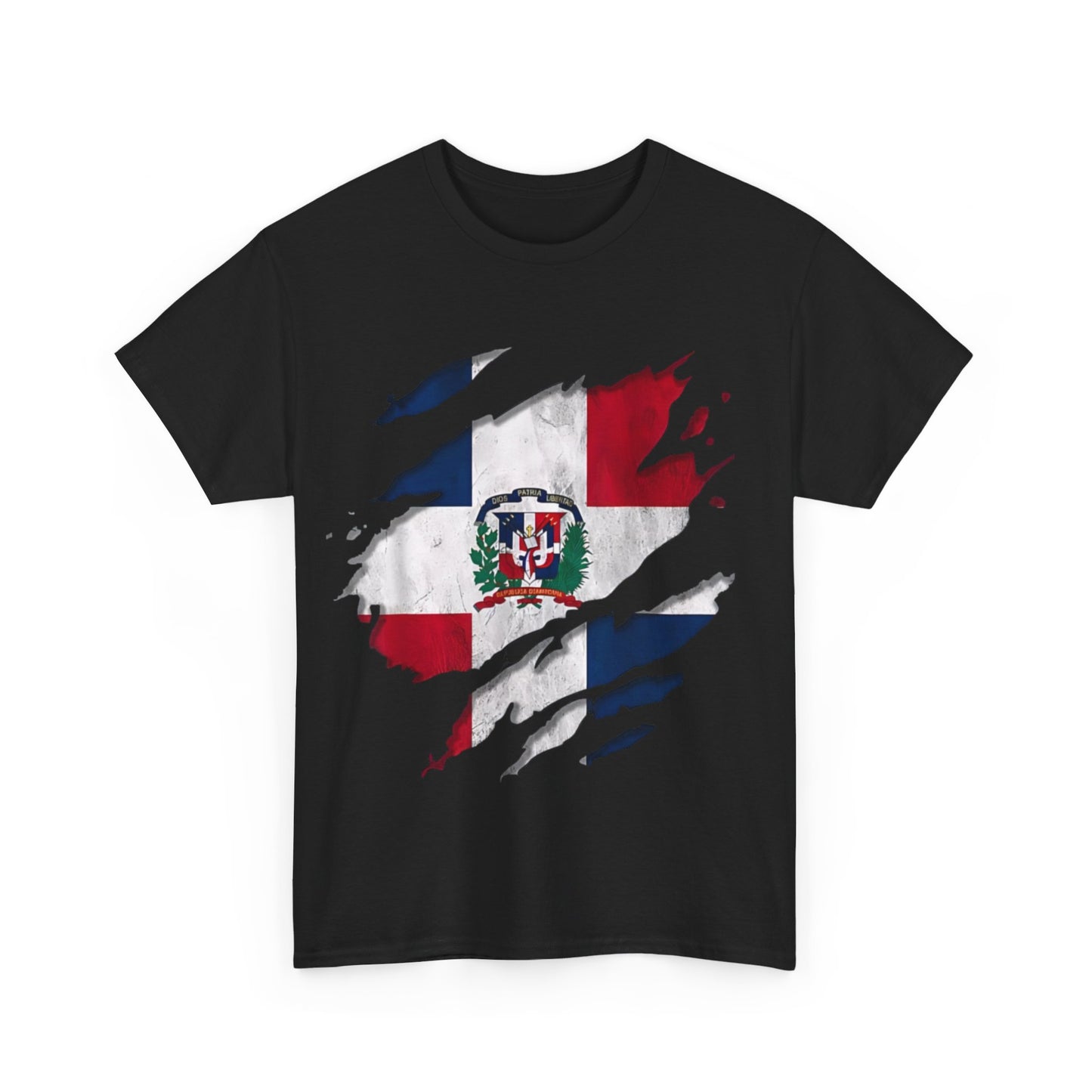 Coat of Arms Republica Dominicana Rip Reveal Dominican Flag T-Shirt